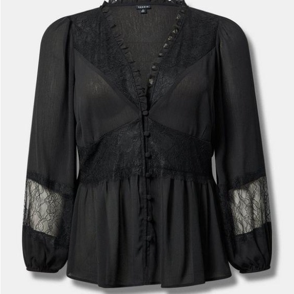 Torrid Black Lace Blouse - Picture 4 of 10